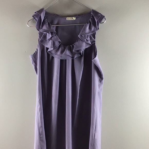 Anthropologie Purple Ruffle Mini Dress - Picture 7 of 8
